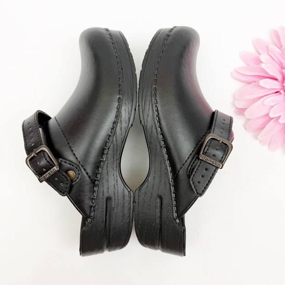 Dansko Ingrid Oiled Leather Clogs Slingback Adjustable Black - Picture 9 of 16